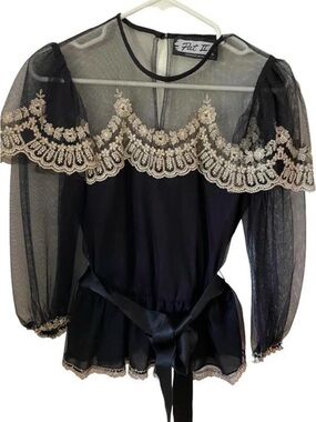 Vintage Sheer Embroidered Blouse
